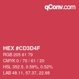 Color code: HEX #CD3D4F | qconv.com