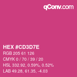 Color code: HEX #CD3D7E | qconv.com