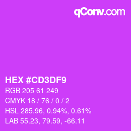 Color code: HEX #CD3DF9 | qconv.com