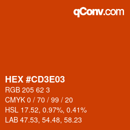 Color code: HEX #CD3E03 | qconv.com