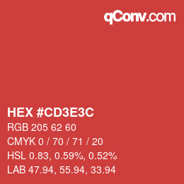 Color code: HEX #CD3E3C | qconv.com