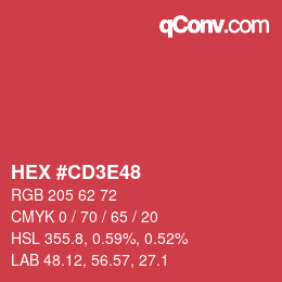 Color code: HEX #CD3E48 | qconv.com