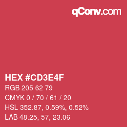 Color code: HEX #CD3E4F | qconv.com