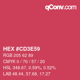 Color code: HEX #CD3E59 | qconv.com