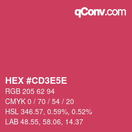 カラーコード: HEX #CD3E5E | qconv.com