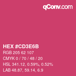 Color code: HEX #CD3E6B | qconv.com