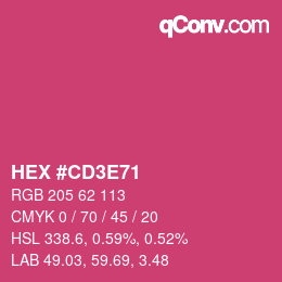 カラーコード: HEX #CD3E71 | qconv.com