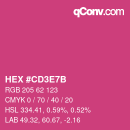 Farbcode: HEX #CD3E7B | qconv.com