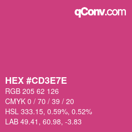 Code couleur: HEX #CD3E7E | qconv.com