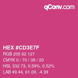 Color code: HEX #CD3E7F | qconv.com