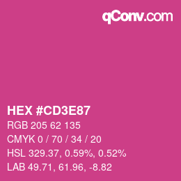 カラーコード: HEX #CD3E87 | qconv.com