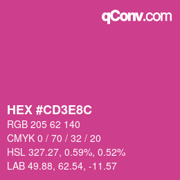 カラーコード: HEX #CD3E8C | qconv.com