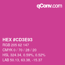 カラーコード: HEX #CD3E93 | qconv.com