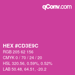 Farbcode: HEX #CD3E9C | qconv.com