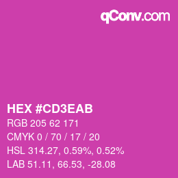 カラーコード: HEX #CD3EAB | qconv.com