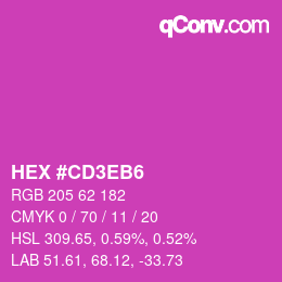Farbcode: HEX #CD3EB6 | qconv.com