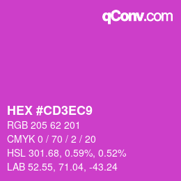 カラーコード: HEX #CD3EC9 | qconv.com
