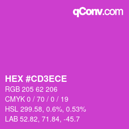 Farbcode: HEX #CD3ECE | qconv.com