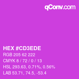 Color code: HEX #CD3EDE | qconv.com