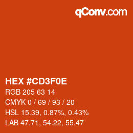 Color code: HEX #CD3F0E | qconv.com