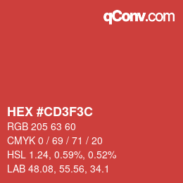 Color code: HEX #CD3F3C | qconv.com