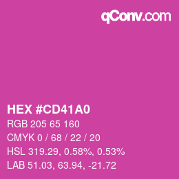 Color code: HEX #CD41A0 | qconv.com