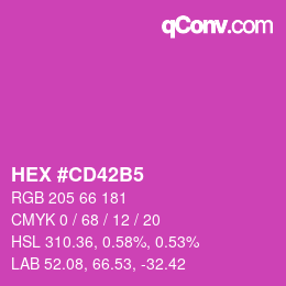 颜色代码: HEX #CD42B5 | qconv.com