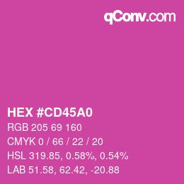 カラーコード: HEX #CD45A0 | qconv.com