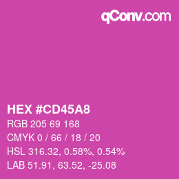 Color code: HEX #CD45A8 | qconv.com
