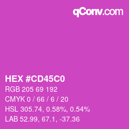 カラーコード: HEX #CD45C0 | qconv.com