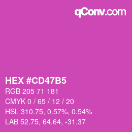 カラーコード: HEX #CD47B5 | qconv.com