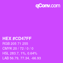 Color code: HEX #CD47FF | qconv.com
