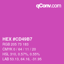 Color code: HEX #CD49B7 | qconv.com