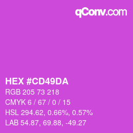颜色代码: HEX #CD49DA | qconv.com