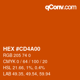 Color code: HEX #CD4A00 | qconv.com