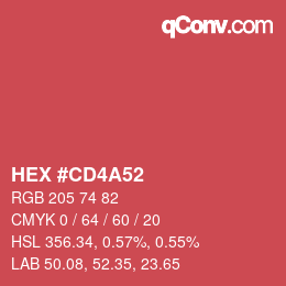 Color code: HEX #CD4A52 | qconv.com