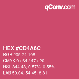 Color code: HEX #CD4A6C | qconv.com