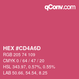 Color code: HEX #CD4A6D | qconv.com