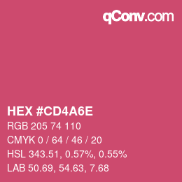 Color code: HEX #CD4A6E | qconv.com