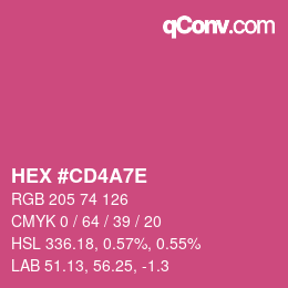Color code: HEX #CD4A7E | qconv.com