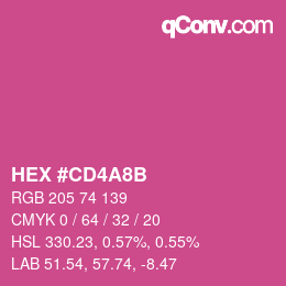 カラーコード: HEX #CD4A8B | qconv.com