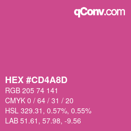 Código de color: HEX #CD4A8D | qconv.com