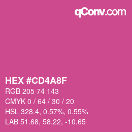 Color code: HEX #CD4A8F | qconv.com