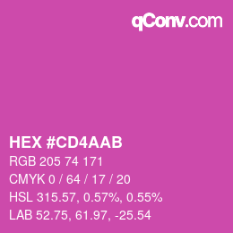Color code: HEX #CD4AAB | qconv.com