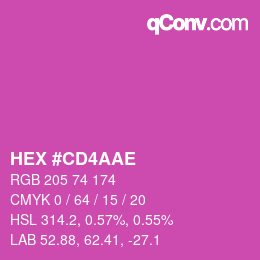 Color code: HEX #CD4AAE | qconv.com