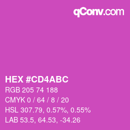 Color code: HEX #CD4ABC | qconv.com
