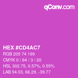 カラーコード: HEX #CD4AC7 | qconv.com