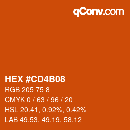 Color code: HEX #CD4B08 | qconv.com