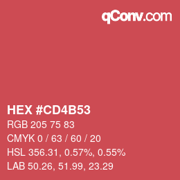 Color code: HEX #CD4B53 | qconv.com