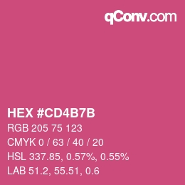 Color code: HEX #CD4B7B | qconv.com